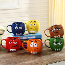 Load image into Gallery viewer, 6pcs/set  M&M's MM Beans Cafe Oatmeal Coffee Mug Drinking Cups Ceramic Colored Glaze Coffee Milk Mug Water Tea Mugs Drinkware