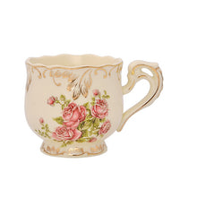 Load image into Gallery viewer, Yolife Queen Rose Ceramic Coffee Mug Porcelain Red Tea Cup and Saucer Beauty Drinkware Gift 250ml