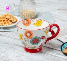 Load image into Gallery viewer, Nordic Coffee Cup Breakfast Cup Hand Painted Soup cup Creative Ceramics Mugs Cereal mugs Water Cups Relief mug CL09282206