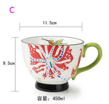 Load image into Gallery viewer, Nordic Coffee Cup Breakfast Cup Hand Painted Soup cup Creative Ceramics Mugs Cereal mugs Water Cups Relief mug CL09282206