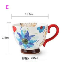 Load image into Gallery viewer, Nordic Coffee Cup Breakfast Cup Hand Painted Soup cup Creative Ceramics Mugs Cereal mugs Water Cups Relief mug CL09282206
