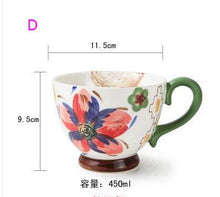 Load image into Gallery viewer, Nordic Coffee Cup Breakfast Cup Hand Painted Soup cup Creative Ceramics Mugs Cereal mugs Water Cups Relief mug CL09282206
