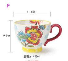 Load image into Gallery viewer, Nordic Coffee Cup Breakfast Cup Hand Painted Soup cup Creative Ceramics Mugs Cereal mugs Water Cups Relief mug CL09282206
